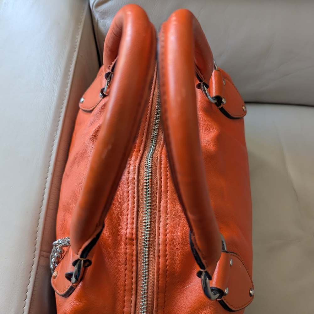 🌼 Michael Kors Orange Leather Satchel - Picture 3 of 13